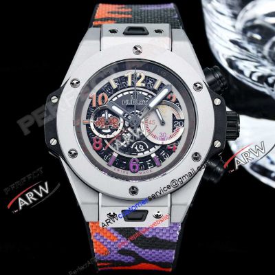 Replica Hublot Big Bang Time For Rhinos Case Camouflage Strap Watch